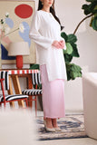 The Akari Women Folded Skirt - Pink Stripe