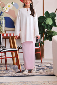 The Akari Folded Skirt - Pink Stripe