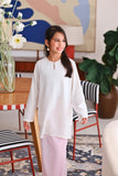 The Akari Nyaman Kurung Top - White