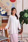 The Akari Nyaman Kurung Top - White