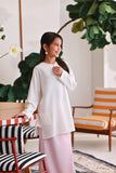 The Akari Nyaman Kurung Top - White