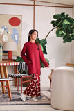 The Akari Nyaman Kurung Top - Maroon