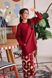 The Akari Nyaman Kurung Top - Maroon