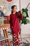 The Akari Nyaman Kurung Top - Maroon