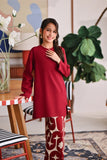 The Akari Nyaman Kurung Top - Maroon