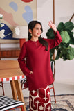 The Akari Nyaman Kurung Top - Maroon