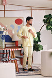 The Akari Men 3/4 Sleeve Kurta - Yellow Stripe