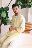 The Akari Men 3/4 Sleeve Kurta - Yellow Stripe