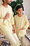 The Akari 3/4 Sleeve Kurta - Yellow Stripe