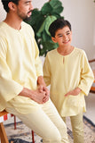 The Akari 3/4 Sleeve Kurta - Yellow Stripe