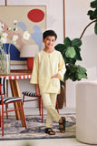 The Akari 3/4 Sleeve Kurta - Yellow Stripe