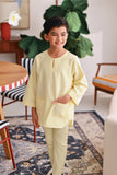 The Akari 3/4 Sleeve Kurta - Yellow Stripe