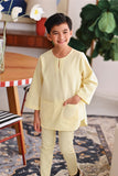 The Akari 3/4 Sleeve Kurta - Yellow Stripe