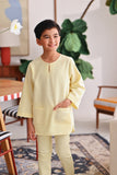 The Akari 3/4 Sleeve Kurta - Yellow Stripe