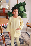 The Akari 3/4 Sleeve Kurta - Yellow Stripe