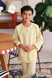 The Akari 3/4 Sleeve Kurta - Yellow Stripe