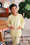 The Akari 3/4 Sleeve Kurta - Yellow Stripe