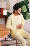 The Akari Men Kurta - Yellow Stripe