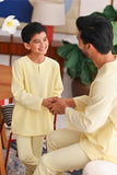 The Akari Men 3/4 Sleeve Kurta - Yellow Stripe