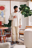 The Akari Men Kurta - Cream Stripe