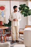 The Akari Men Kurta - Cream Stripe