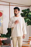 The Akari Men Kurta - Cream Stripe