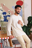 The Akari Men Kurta - Cream Stripe