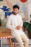 The Akari Men Kurta - Cream Stripe