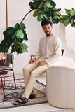 The Akari Men Kurta - Cream Stripe