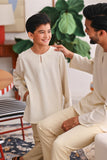 The Akari Men Kurta - Cream Stripe