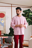 The Akari Men 3/4 Sleeve Kurta - Maroon Stripe