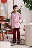 The Akari 3/4 Sleeve Kurta - Maroon Stripe