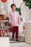 The Akari 3/4 Sleeve Kurta - Maroon Stripe