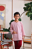 The Akari 3/4 Sleeve Kurta - Maroon Stripe