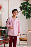 The Akari 3/4 Sleeve Kurta - Maroon Stripe