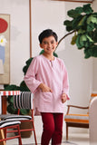 The Akari 3/4 Sleeve Kurta - Maroon Stripe