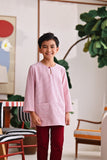 The Akari 3/4 Sleeve Kurta - Maroon Stripe