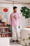 The Akari Men Kurta - Maroon Stripe