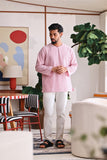 The Akari Men Kurta - Maroon Stripe