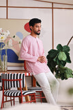 The Akari Men Kurta - Maroon Stripe