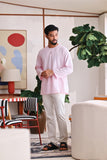 The Akari Men Kurta - Pink Stripe