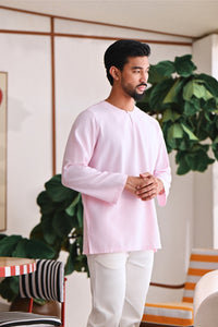 The Akari Men Kurta - Pink Stripe