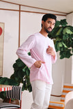 The Akari Men Kurta - Pink Stripe