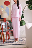 The Akari Women Folded Skirt - Pink Stripe