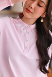 The Akari Women Puffora Blouse - Pink Stripe