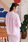 The Akari Women Puffora Blouse - Pink Stripe