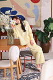 The Akari Women Puffora Blouse - Yellow Stripe