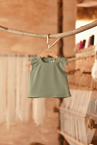 The Asal Kita Babies Kurung Raglan Top - Pistachio