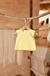 The Asal Kita Babies Kurung Raglan Top - Baby Yellow