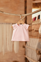 The Asal Kita Babies Kurung Raglan Top - Coral Blush